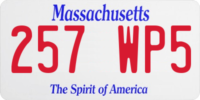 MA license plate 257WP5