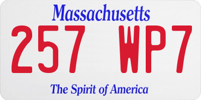 MA license plate 257WP7