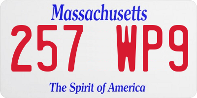 MA license plate 257WP9