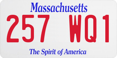MA license plate 257WQ1