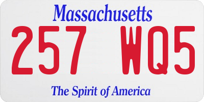 MA license plate 257WQ5