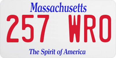 MA license plate 257WR0
