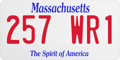 MA license plate 257WR1