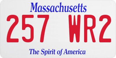 MA license plate 257WR2