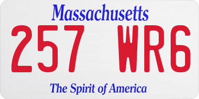 MA license plate 257WR6