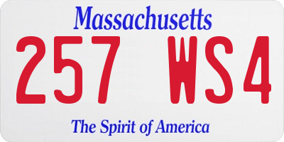 MA license plate 257WS4