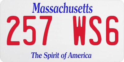 MA license plate 257WS6
