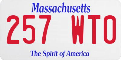 MA license plate 257WT0