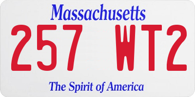 MA license plate 257WT2