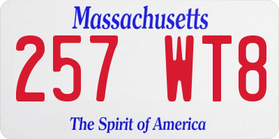 MA license plate 257WT8