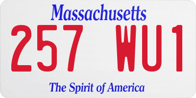 MA license plate 257WU1