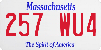 MA license plate 257WU4