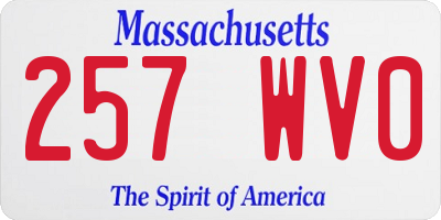 MA license plate 257WV0
