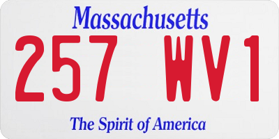 MA license plate 257WV1