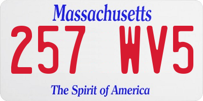 MA license plate 257WV5