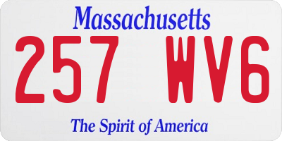 MA license plate 257WV6