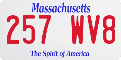 MA license plate 257WV8