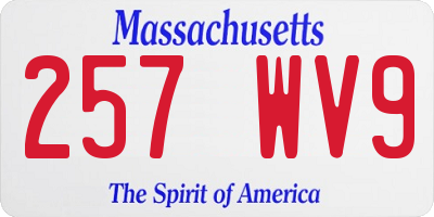 MA license plate 257WV9