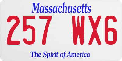 MA license plate 257WX6