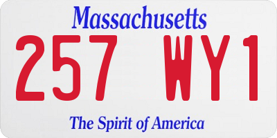 MA license plate 257WY1