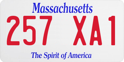 MA license plate 257XA1