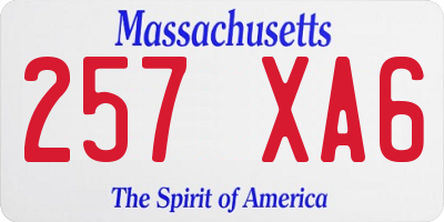 MA license plate 257XA6