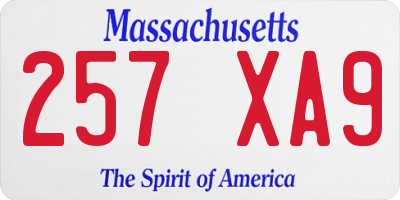 MA license plate 257XA9