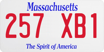 MA license plate 257XB1
