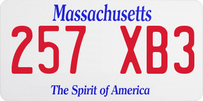 MA license plate 257XB3