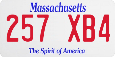 MA license plate 257XB4