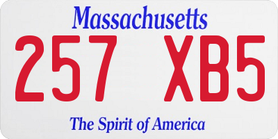 MA license plate 257XB5