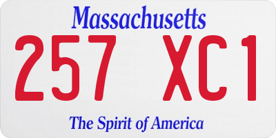 MA license plate 257XC1