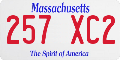 MA license plate 257XC2