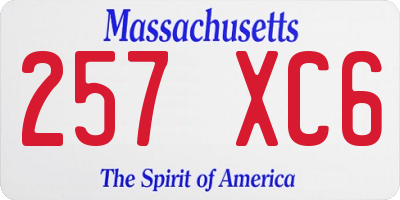 MA license plate 257XC6