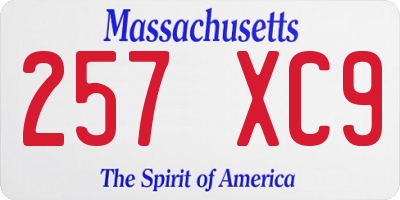 MA license plate 257XC9
