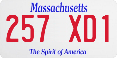 MA license plate 257XD1