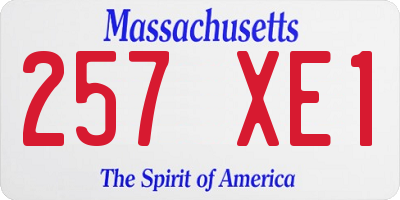 MA license plate 257XE1