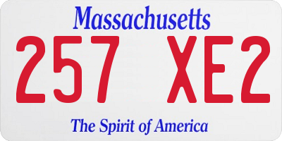 MA license plate 257XE2