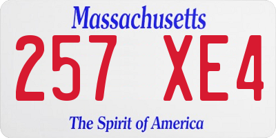 MA license plate 257XE4
