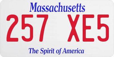 MA license plate 257XE5