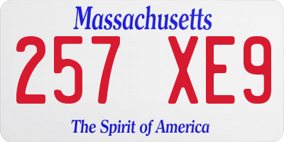 MA license plate 257XE9
