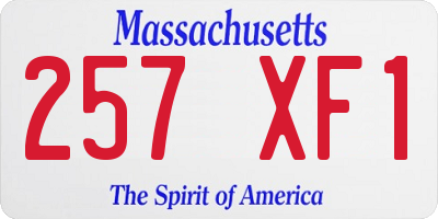 MA license plate 257XF1