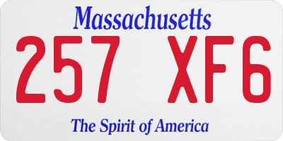 MA license plate 257XF6