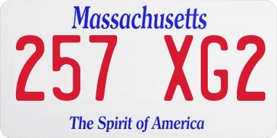 MA license plate 257XG2