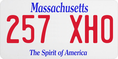 MA license plate 257XH0