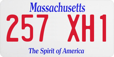 MA license plate 257XH1