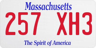 MA license plate 257XH3
