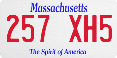MA license plate 257XH5