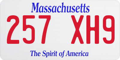 MA license plate 257XH9