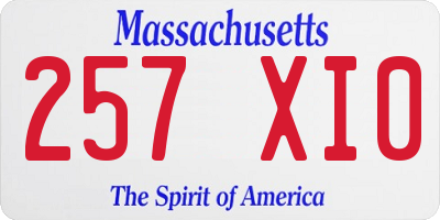 MA license plate 257XI0